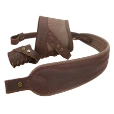 No-Drill Leather Rifle Butt Recoil Pad, Shoulder Sling, Sling Ring Shooting Set