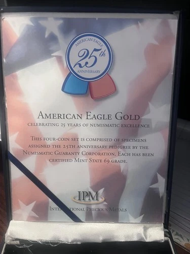 2011 Gold American Eagles 25th Anniversary Early Releases MS 70 NGC 4 Coin Set