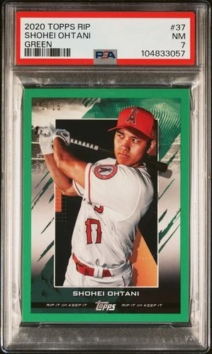2020 Topps Rip Unripped Green Shohei Ohtani /15 PSA 7