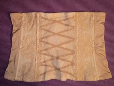 Maidenform Nude Waist Cincher Corsetle Lace Front Boned XL/28 Vintage Style