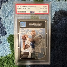 2016 Panini Donruss Dak Prescott Rated Rookie Dallas Cowboys Card #362 PSA 10. rookie card picture