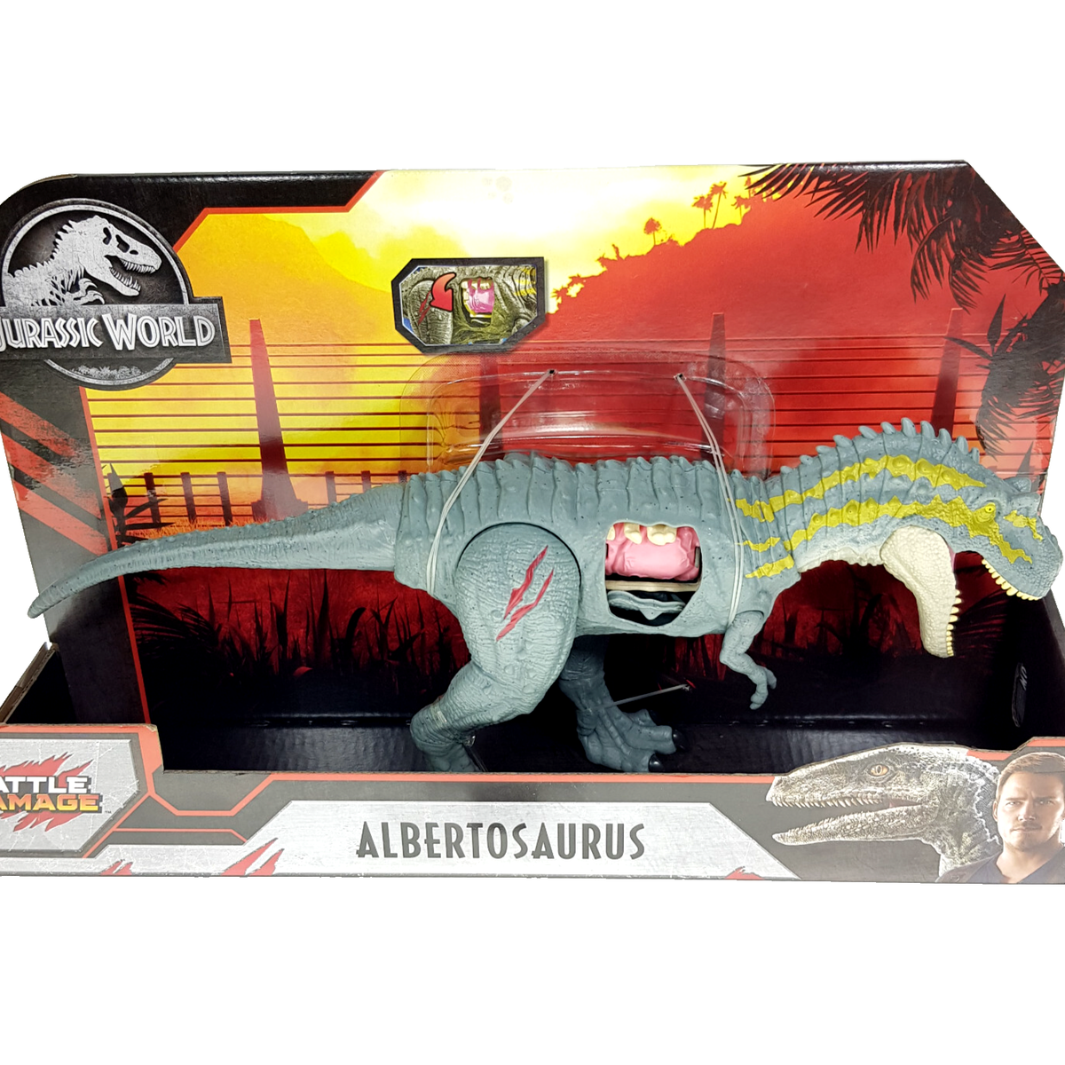 Jurassic World Battle Damage ALBERTOSAURUS Primal Attack gray