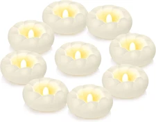 6Pack Flameless Led Floating Candles, 3” Plastic Tealights Battery Operated Flic