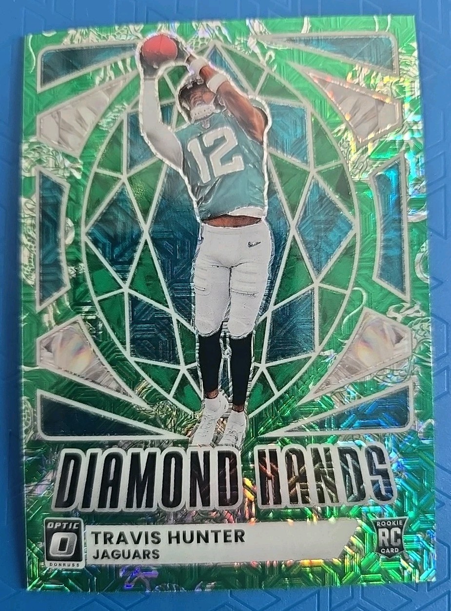 2025 Panini Donruss Optic DIAMOND HANDS  Travis Hunter GREEN DRAGON /24 CHOICE!