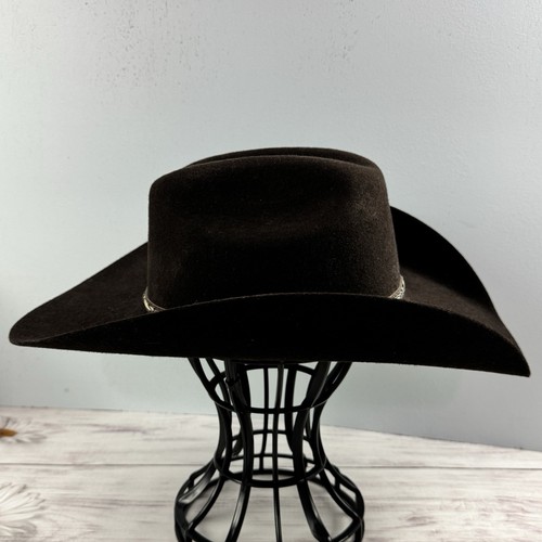 Resistol Jason Aldean Collection 4X Amarillo Sky Chocolate Sz L Cowboy Hat 7 3/8 - 第 7/15 張圖片