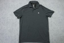 Hurley Polo Shirt Mens Large Gray Solid Stretch Short Sleeve Performance Golf