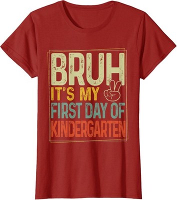 My First Day Of Kindergarten Back To School Design Ladies' Crewneck T-Shirt