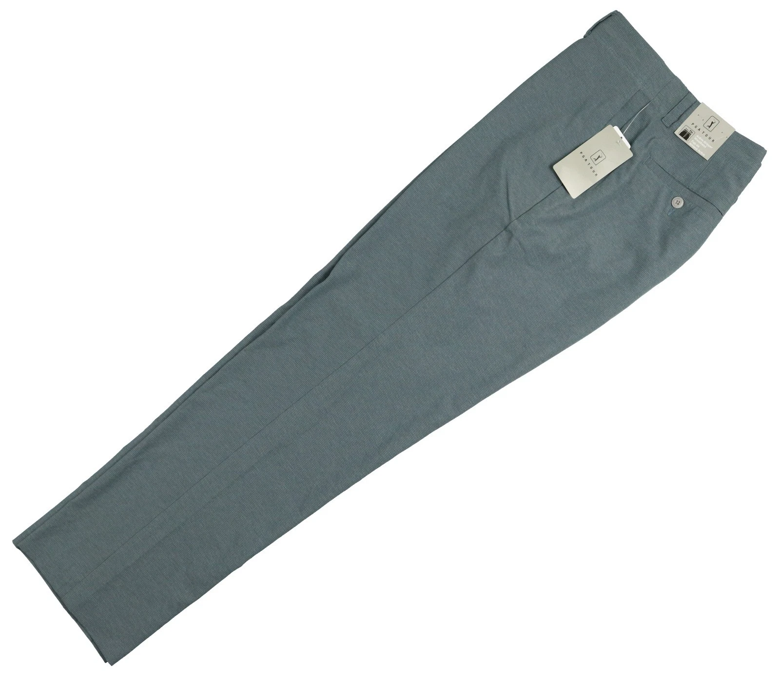 PGA TOUR Flat Front Micro Grid Textured Golf Pants sz 44 x 32 Tradewinds Gray