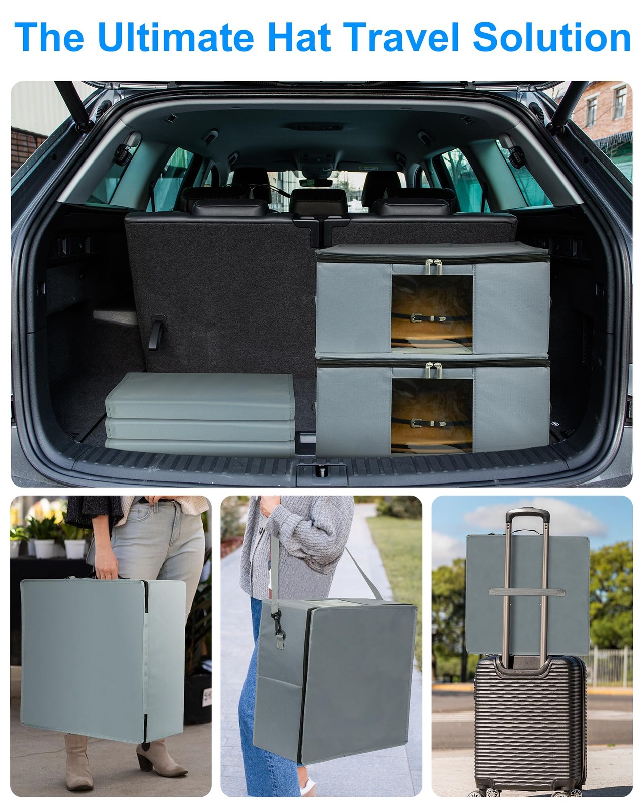 Grey Stackable Hat Organizer Box - Foldable, Dust… - image 4