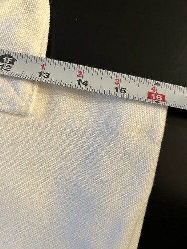 DKNY Reusable Fabric Tote White Feels Like Denim Black Initials - Picture 4 of 9