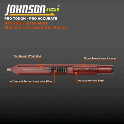 Johnson 40-0665 Insta-Mark Mechanical Carpenter Pencil  Quantity  of 5 pieces 