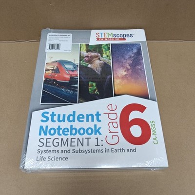 STEMscopes Student Notebook 6 Grade CA Homeschool NEW SEALED! (12-6)