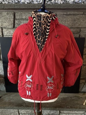 Willy Bogner Vintage Ski Jacket Afeika Maasai Red Leo Casual Winter Sz M