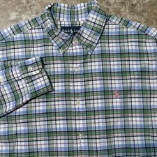 Polo Ralph Lauren Shirt Mens Medium Colorful Oxford Classic Fit Long Sleeve OCBD