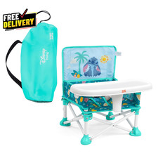 Disney Stitch Pop N Sit Portable Booster Floor Seat with Feeding Tray Blue