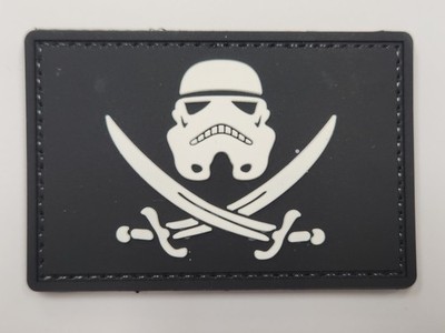 Stormtrooper and Cross swords Hook and Loop Patch Rubber Badge PVC 3D Morale