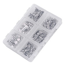 60Pcs 14-26mm Angel Wing Beads Lot Jewelry Findings Supplies With Storage