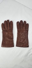 Preston And York Dark Red Women  s Leather Gloves With Cashmere Lining Size 8