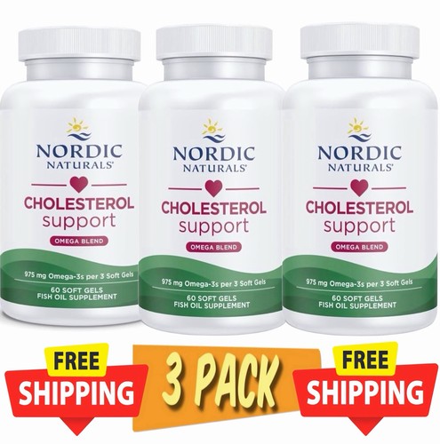(3-PACK) 60-Count, Nordic Naturals, Cholesterol Support, Omega Blend, EXP 1/2029
