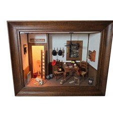Vintage Lighted Firehouse Miniature Room Box ...