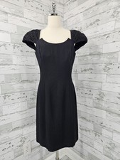 Vintage Night Way 80s Litle Black Dress Structured Sleeves Open Back