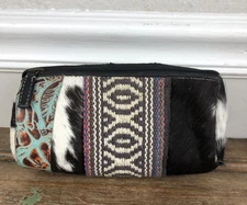 Myra Bag Cowhide Wallet Pouch Leather Fabric Cow Fur Nice