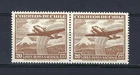 Chile 1951 Sc# C155 Airmail Plane Mountain snow pair MNH