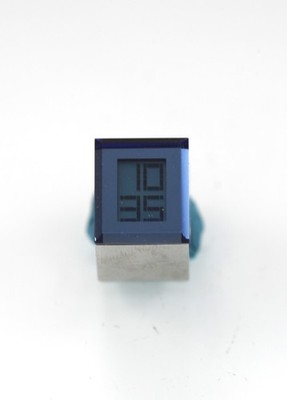 Philippe Starck Watch Unisex Blue Finger Ring Stainless Steel Date Size 6 Quartz