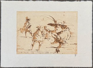 Horst Janssen Britta approaching etching 1988 autographed stylus art