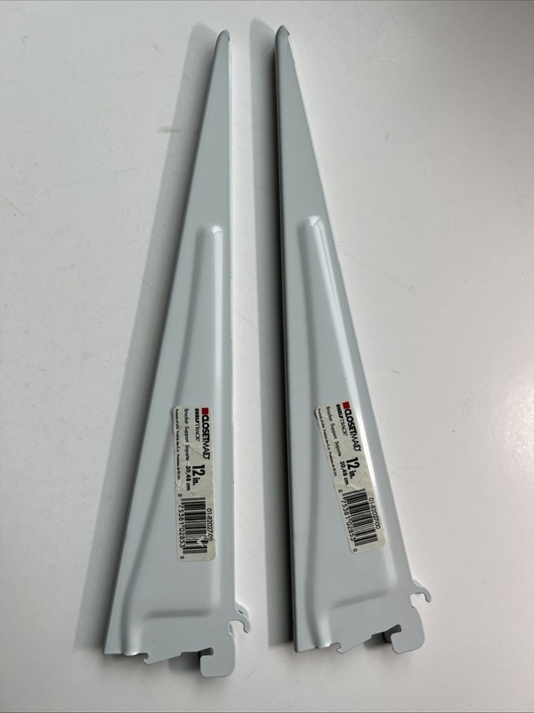 ClosetMaid 285300 12 inch White Shelf Track Brackets Qty. 2