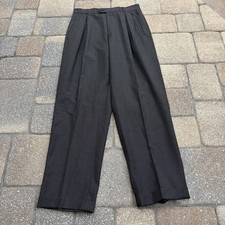 Zanella Stefano Grey Dress Pants 100 Wool Made in Italy tailored to 32x33