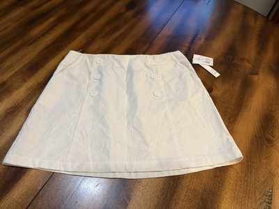 Linen Blend White Mini Skirt By Joe B Size Medium NWT Spring Skirt