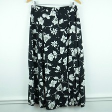 Vintage 90s Large Midi Skirt Button Moody Floral Grunge 90s Whimsigoth Romantic