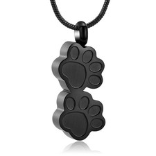 Pet Urns For Dogs/Cats - Pet Ashes Necklace - Paw Print Urn Necklace with Min...