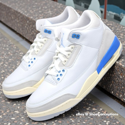 #ad Nike Air Jordan 3 Retro Shoes Summit White Hydrogen Blue CT8532 101 Men#x27;s NEW $161.39