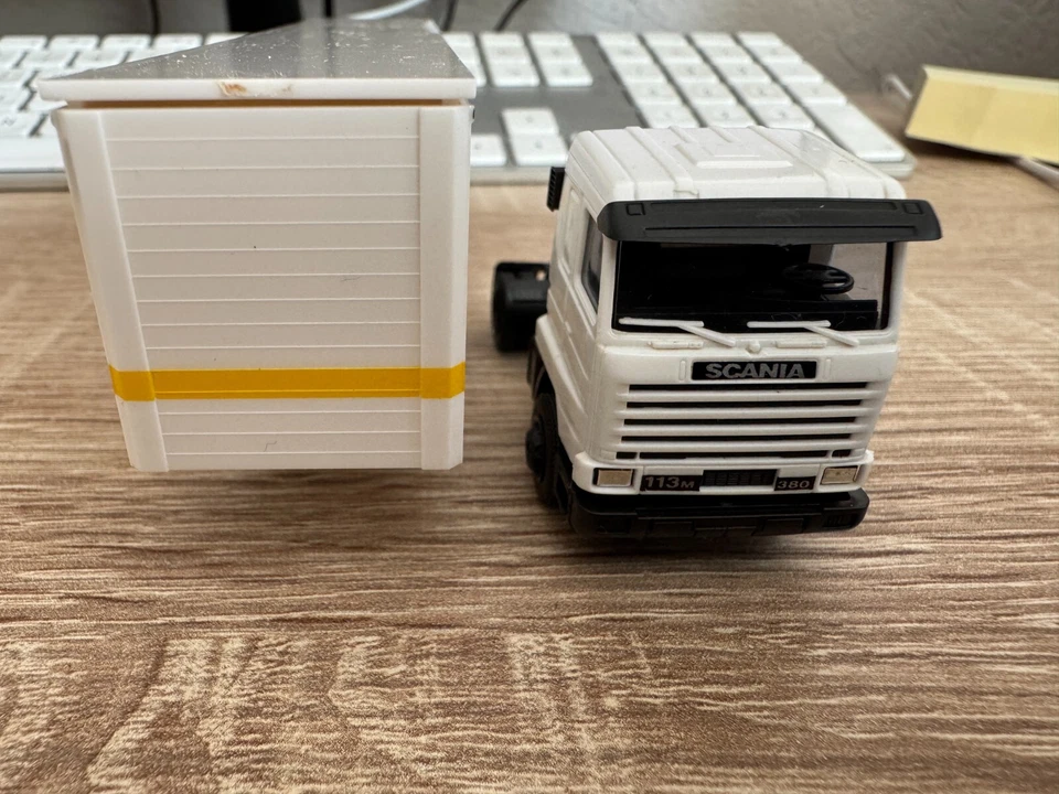 AWM 1:87 Camion Scania Schenker Eurocargo Contenitore Rimorchio Buone Condizioni - Immagine 3 di 4