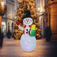 4.92ft Christmas Inflatable Snowman Blow-up Snowman Christmas Decoration LED RGB