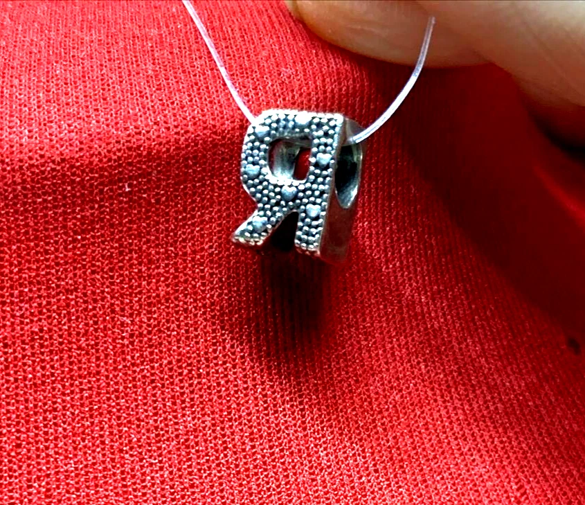 PANDORA LETTERA INIZIALE R IN ARGENTO 925 ORIGINALE PUNZONATA - Immagine 3 di 4