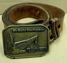 Men's WRANGLER Genuine Leather Belt 44 / 110  C D Hit KAMTECH Belt Buckle