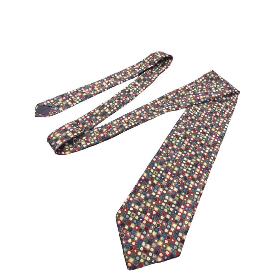 Gianfranco Ferretti Colorful Polka Dot Silk Tie Geometric Pattern