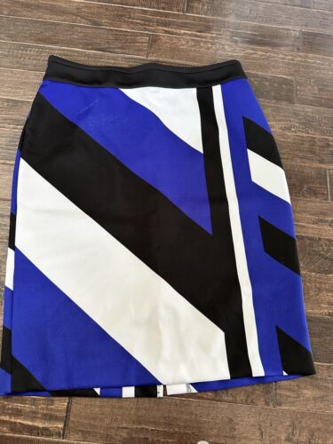 Worthington Royal Blue Black Diagonal Stripe Pencil Skirt 18 - Picture 1 of 5