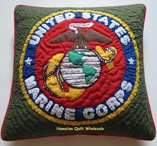 MARINE  PILLOW COVER CUSHION hand quilted/machine embroidered