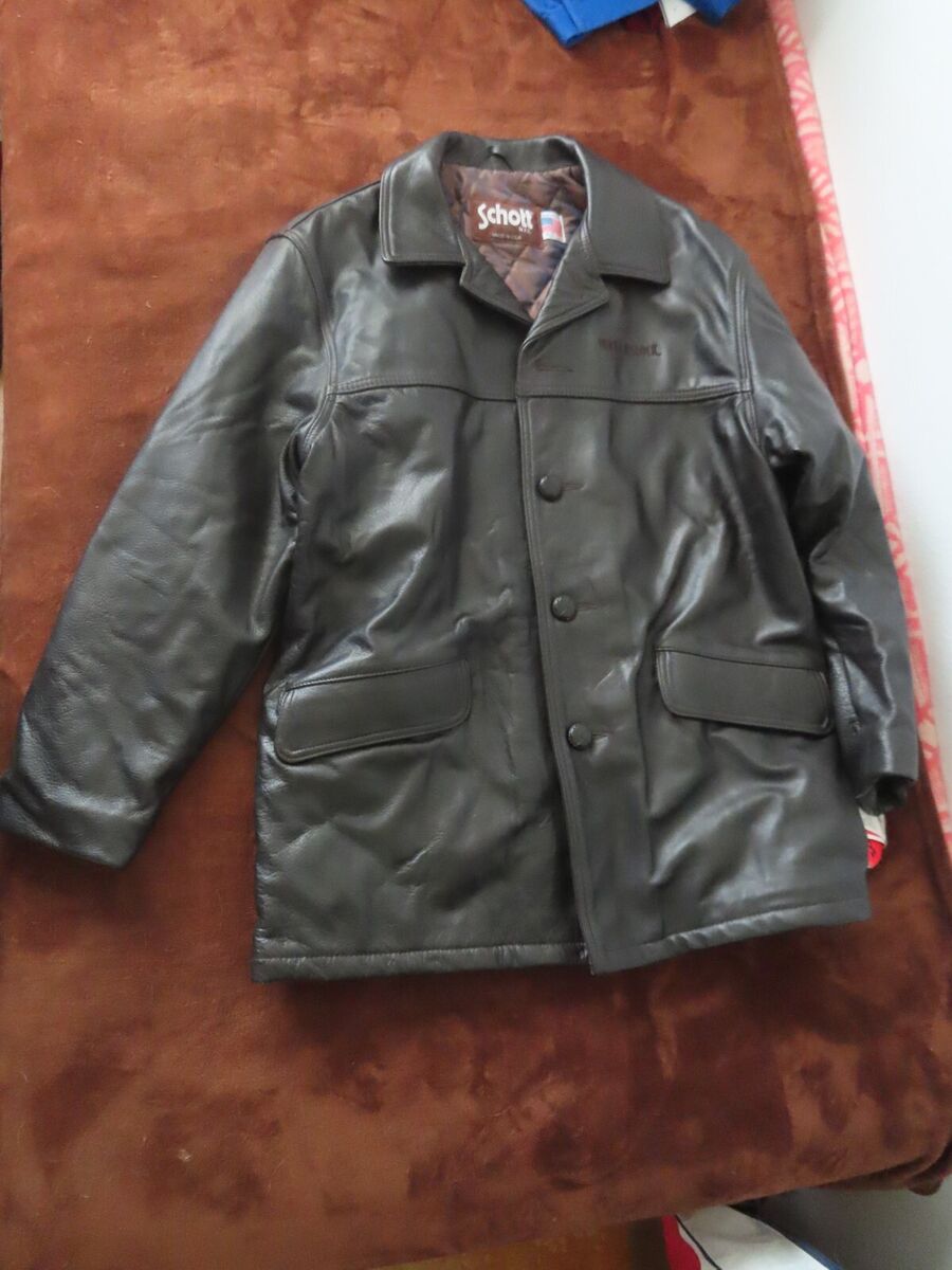 Vintage Schott NYC 523 Brown Leather Car Coat Size 42 Made Vintage Schott NYC 523 Brown Leather Car Coat Size 42 Made
