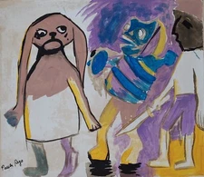 Paula Rego Signed Surreal Oil Painting on Canvas - Portuguese Modern Art