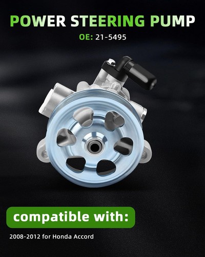 Power Steering Pump With Pulley Fits Honda Accord 2.4L DOHC 2008 2009 2010 11 12 - Picture 4 of 7