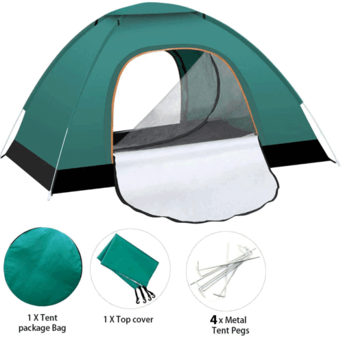 2-3 Person Automatic Camping Tent Hiking Instant Canopy Pop Up Tents Waterproof - Picture 5 of 12