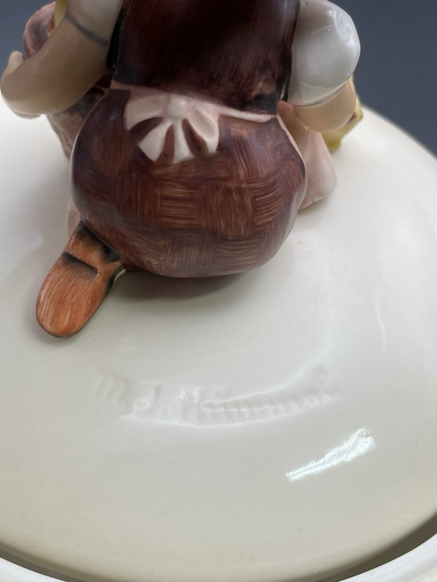 Vintage M J Hummel Girl Trinket Candy Dish West Germany