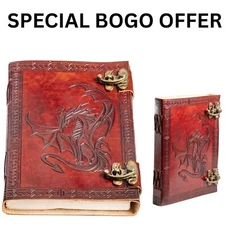 Leather Sketchbook Journal Diary – Handmade, 5x7, 200 Unlined Pages, BOGO Offer