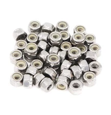 50pcs 1/4-20 Inch Nylon Inserted Self Locking Nuts 304 Stainless Steel, 1/4"-20