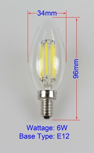 E12 E26 110V 2W 4W 6W 8W Retro Vintage Filament LED Candelabra/Globe Light Bulb - Picture 15 of 20